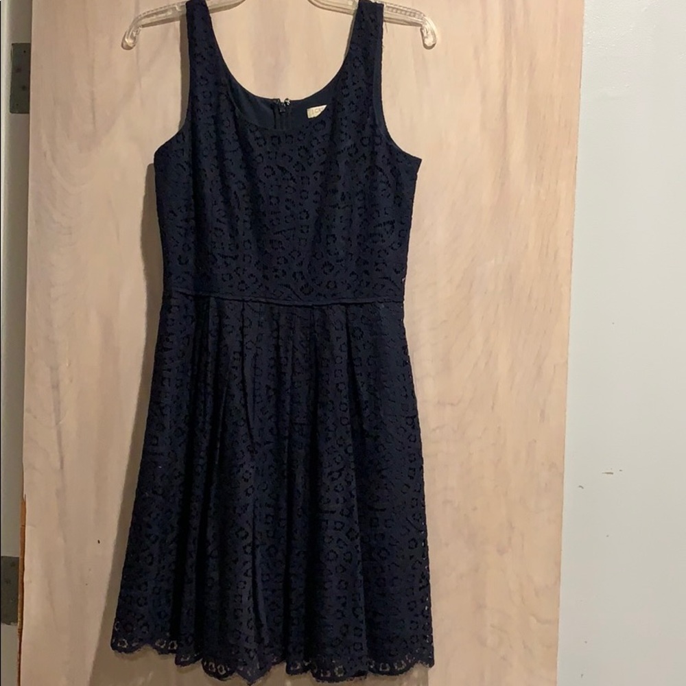 Jcrew Navy blue lace detailed dress